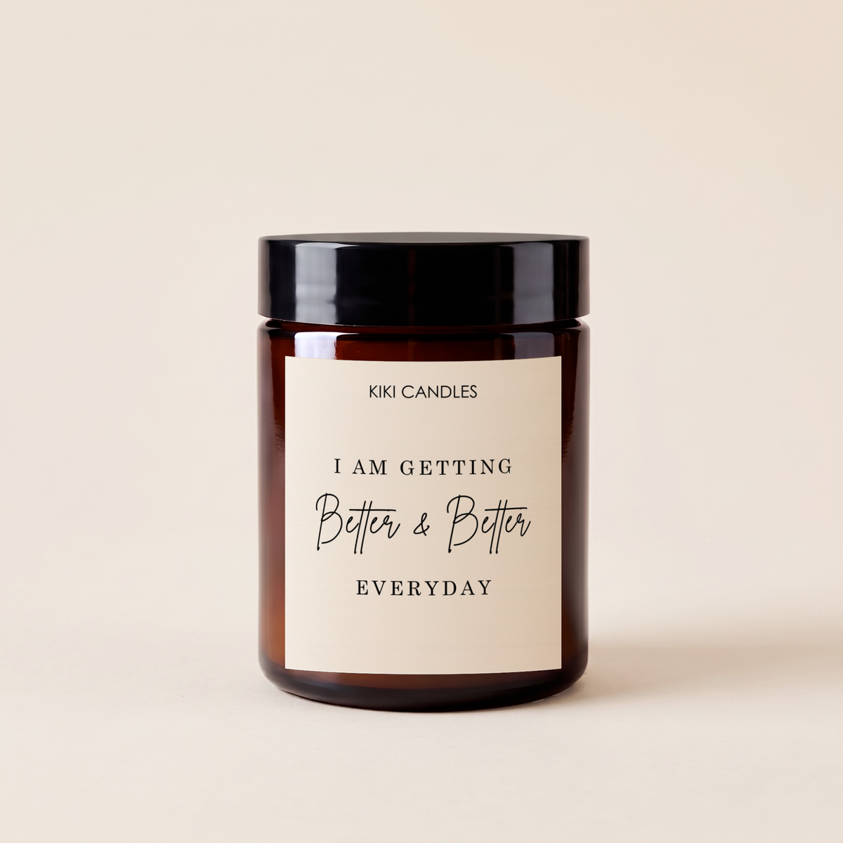 I Am Getting Better & Better Candle – Positivity Gift — Amber Jar & Lid 140g