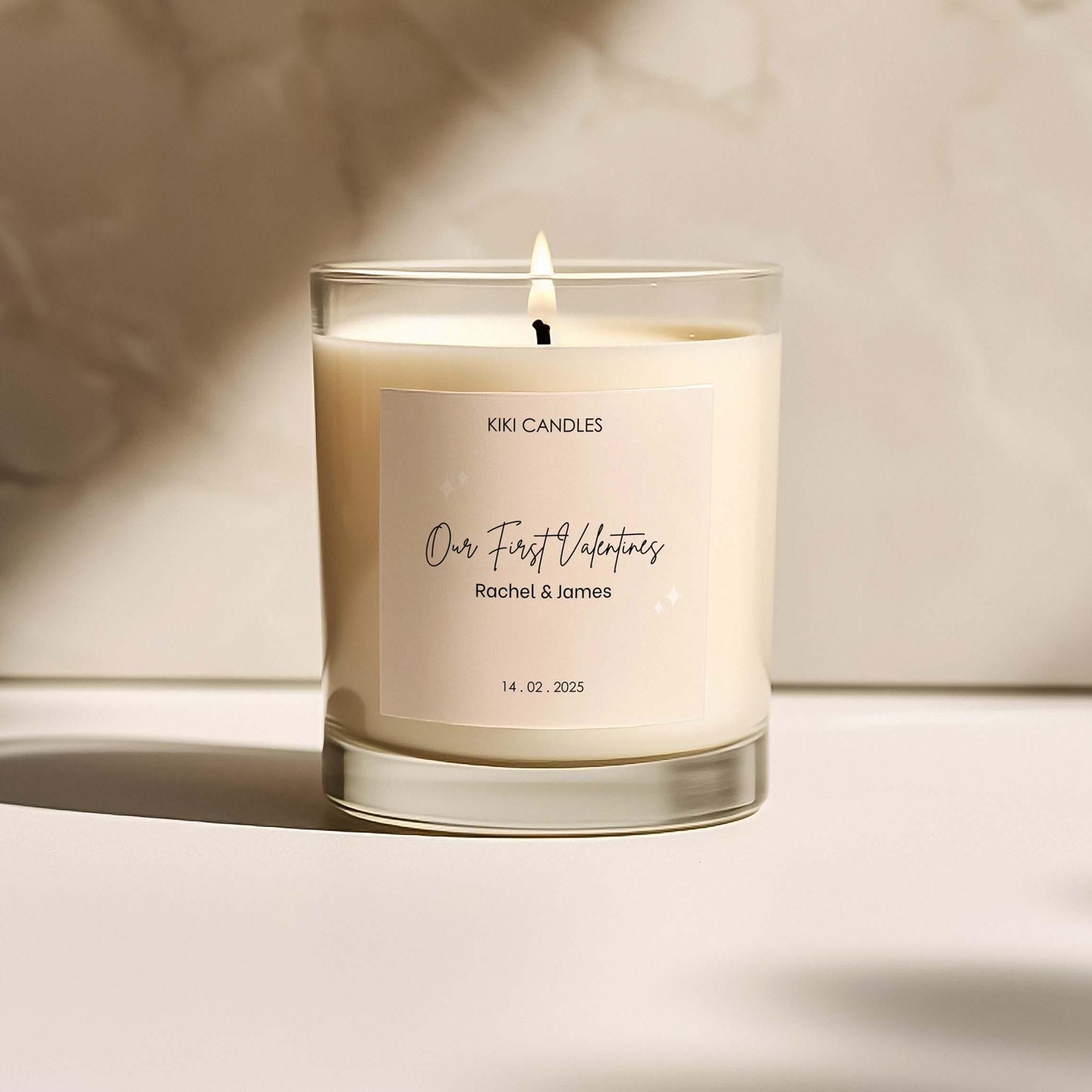 Valentines Day candle, Personalised Our first Valentines day Soy Wax Candle