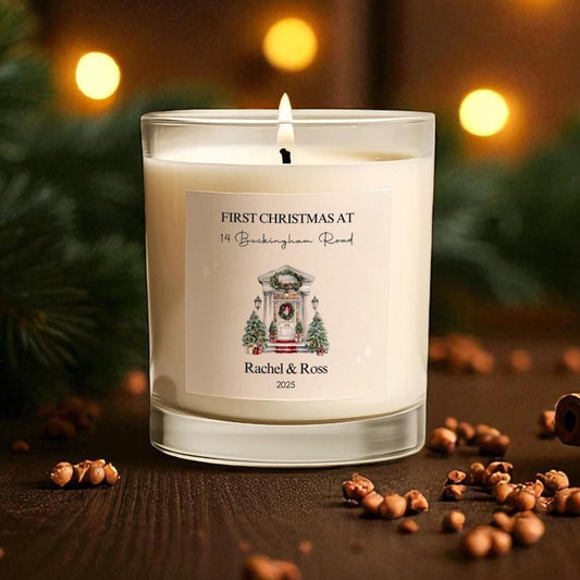 Personalised First Christmas in New Home Candle | Custom Address & Name Candle | Housewarming Gift | Couple Christmas Keepsake 2025