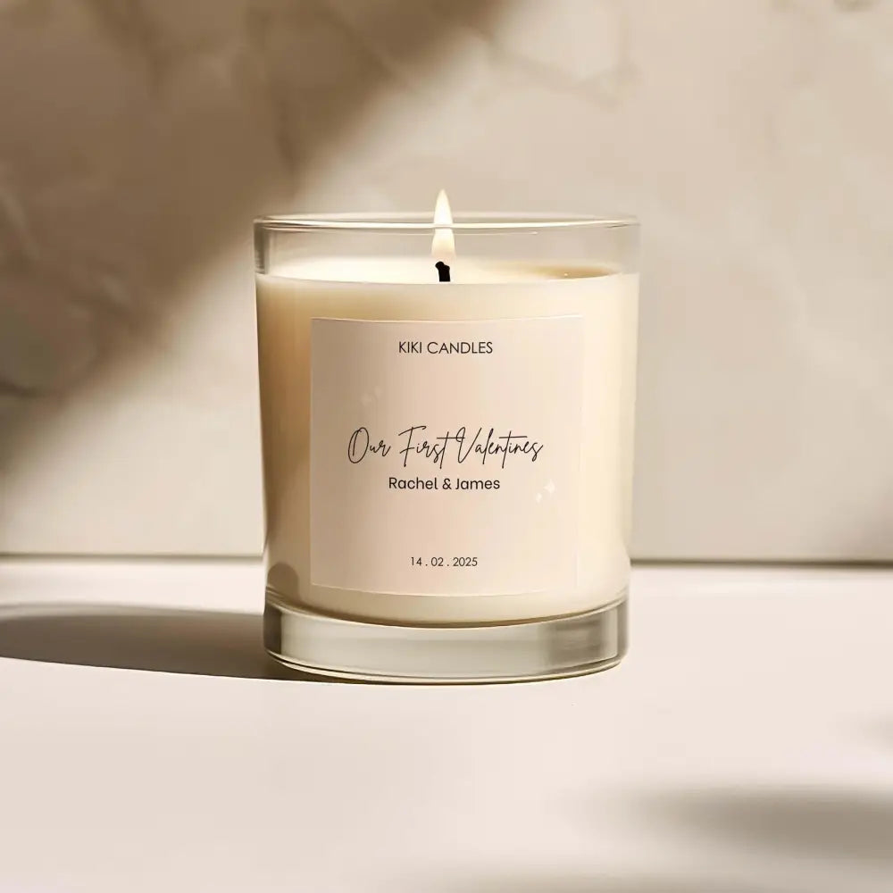 Personalised Our first Valentines day Candle