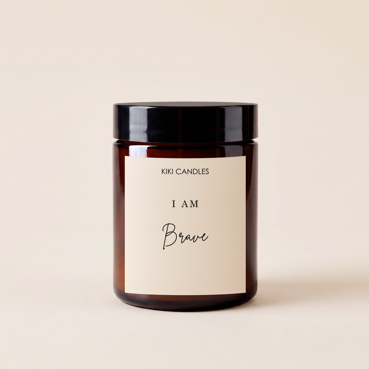 I Am Brave Candle – Affirmation Gift — Amber Jar & Lid 140g