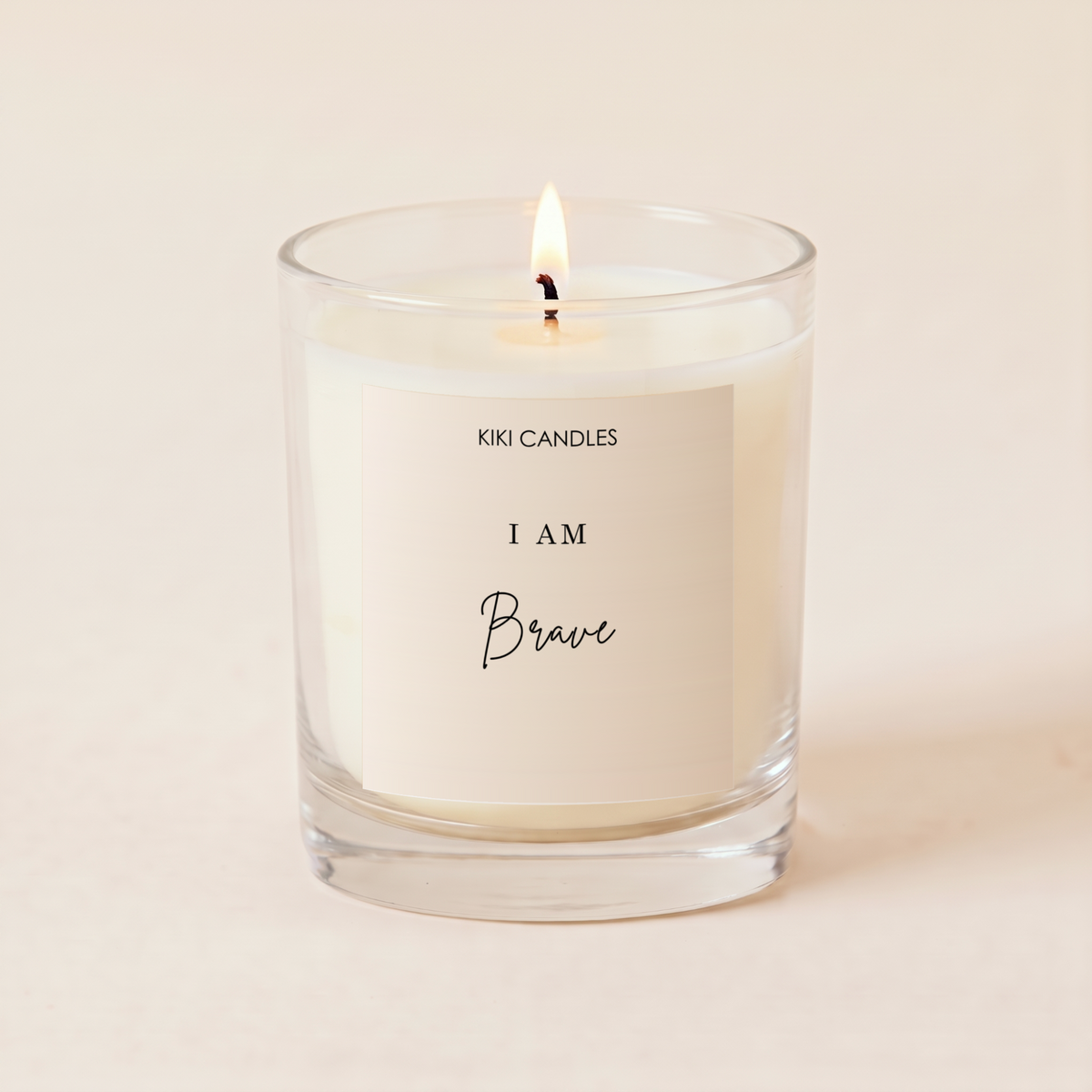 I Am Brave Candle – Affirmation Gift — Clear Jar 20cl