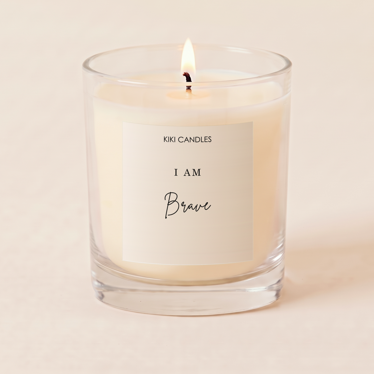 I Am Brave Candle – Affirmation Gift — Clear Jar 30cl