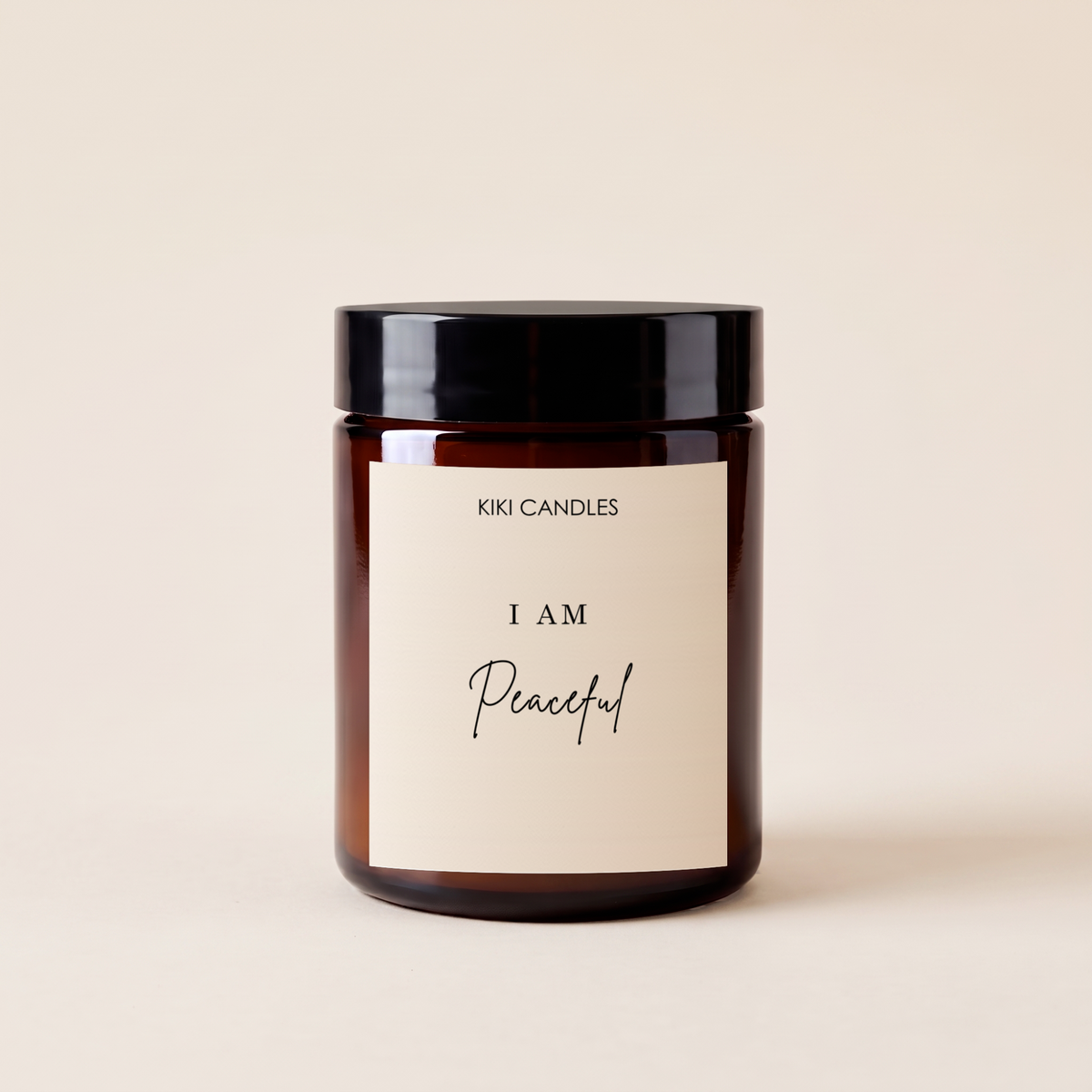 I Am Peaceful Candle – Calm & Mindfulness Gift — Amber Jar & Lid 140g