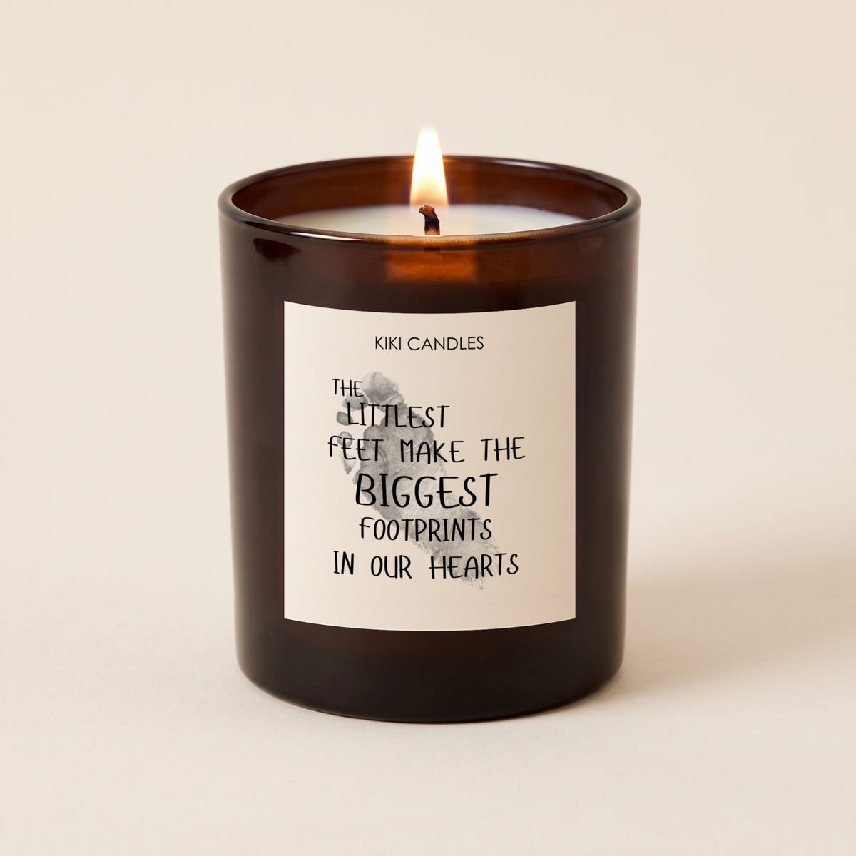 New Baby Footprints Candle – New Parents Gift — Amber Jar 20cl