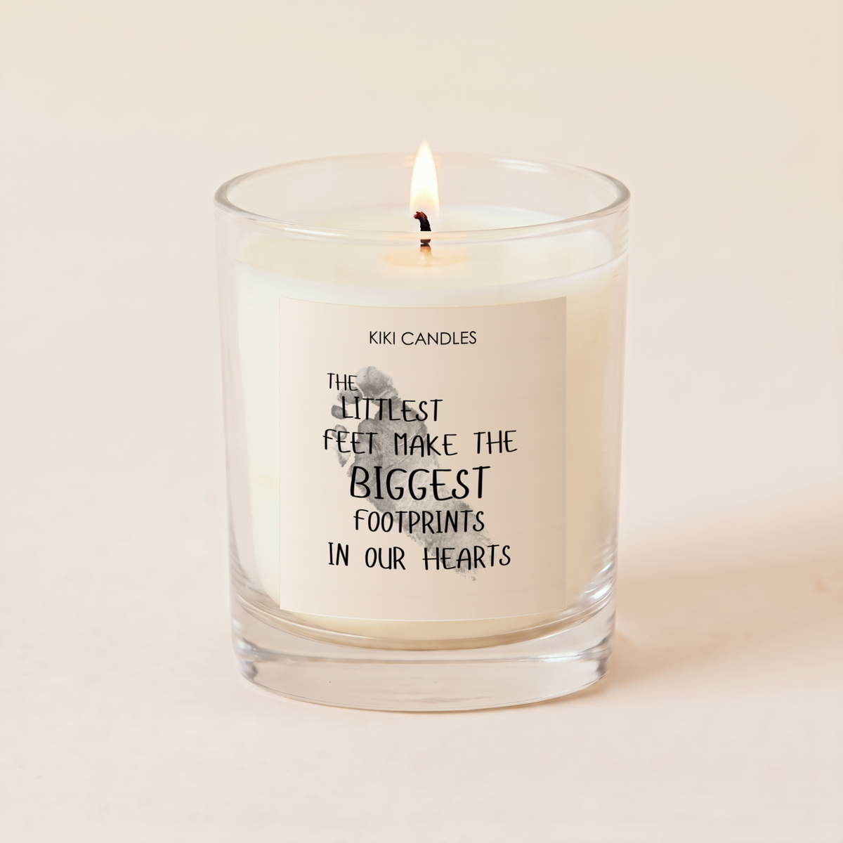 New Baby Footprints Candle – New Parents Gift — Clear Jar 20cl