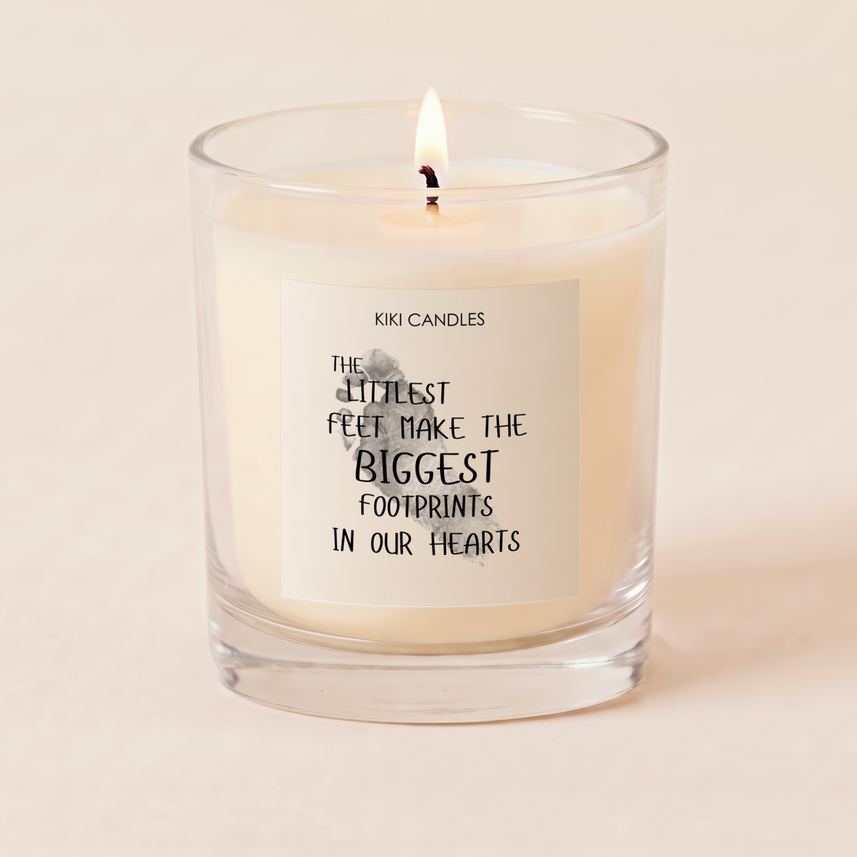 New Baby Footprints Candle – New Parents Gift — Clear Jar 30cl