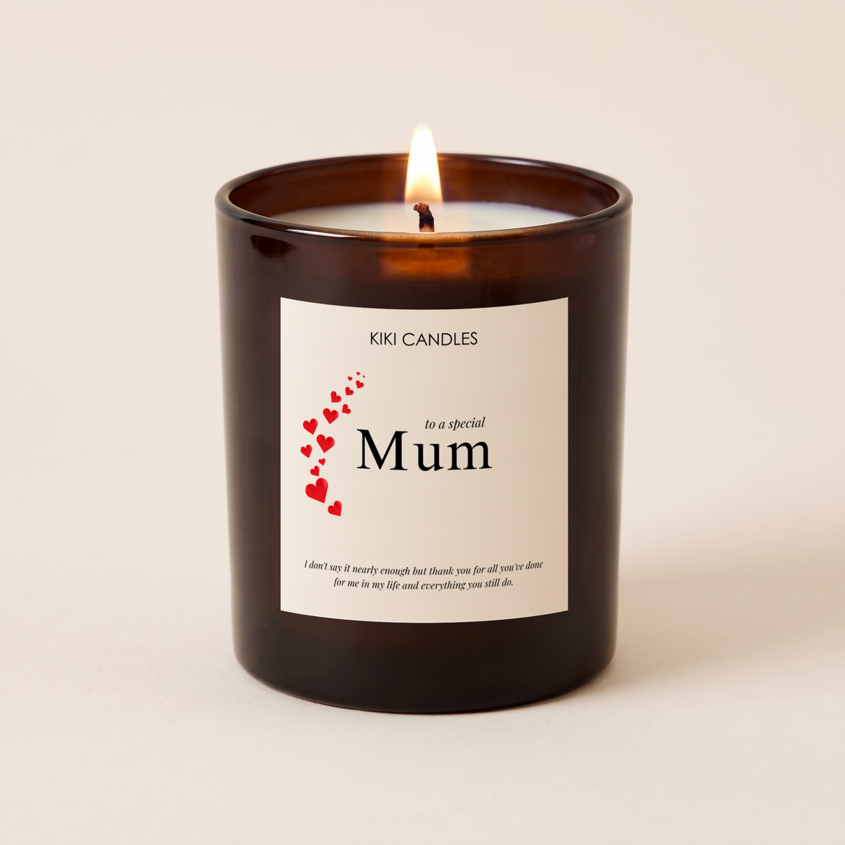 Personalised Candle for Mum – Mother's Day Gift — Amber Jar 20cl