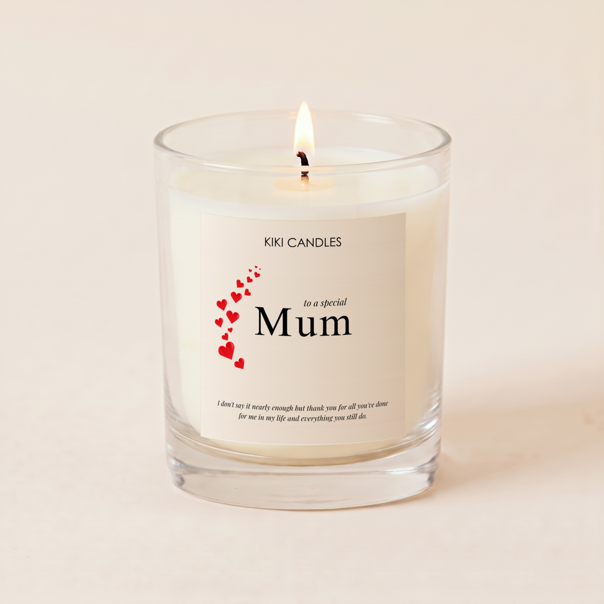 Personalised Candle for Mum – Mother's Day Gift — Clear Jar 20cl