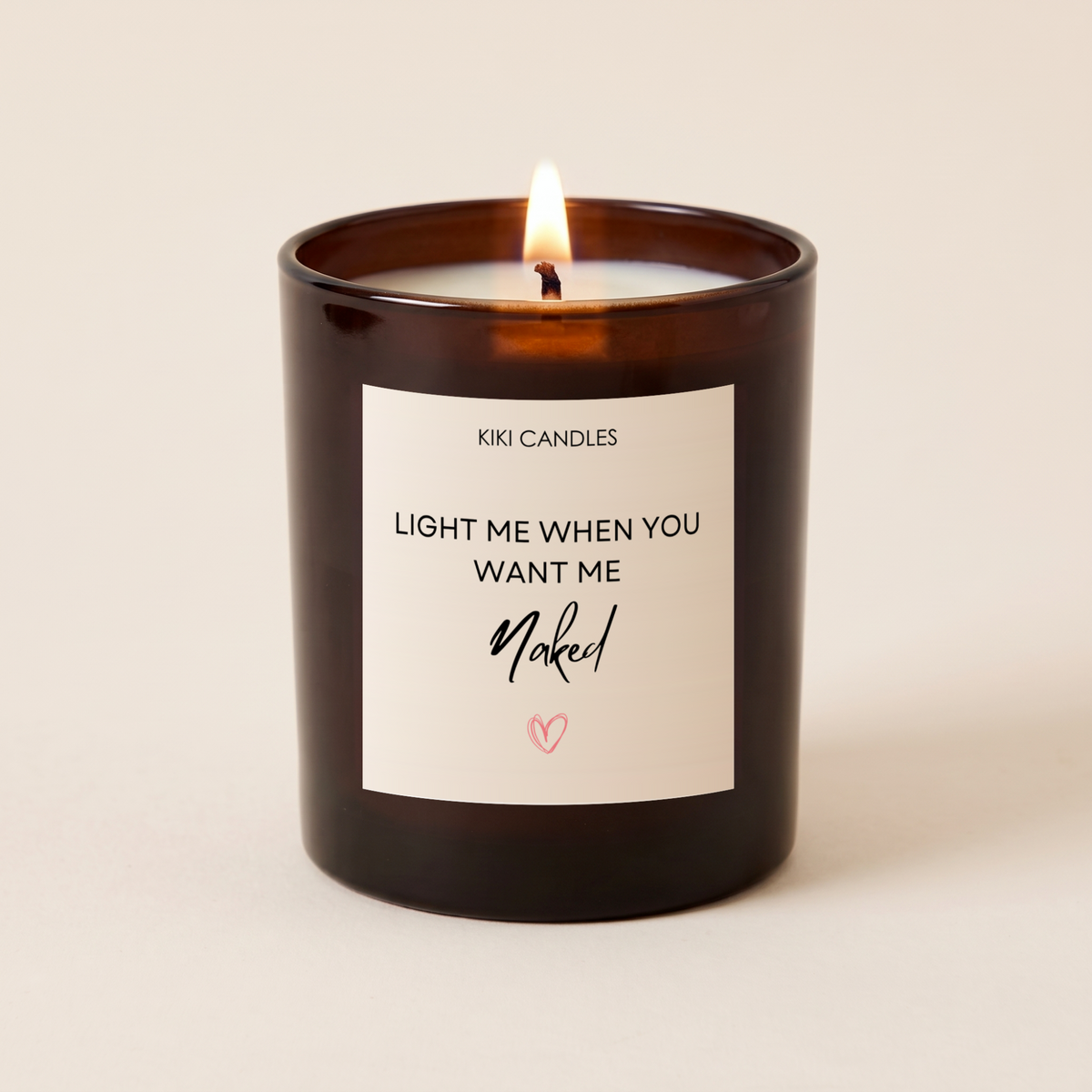 Light Me When You Want Me Naked Candle – Rude Couples Gift — Amber Jar 20cl