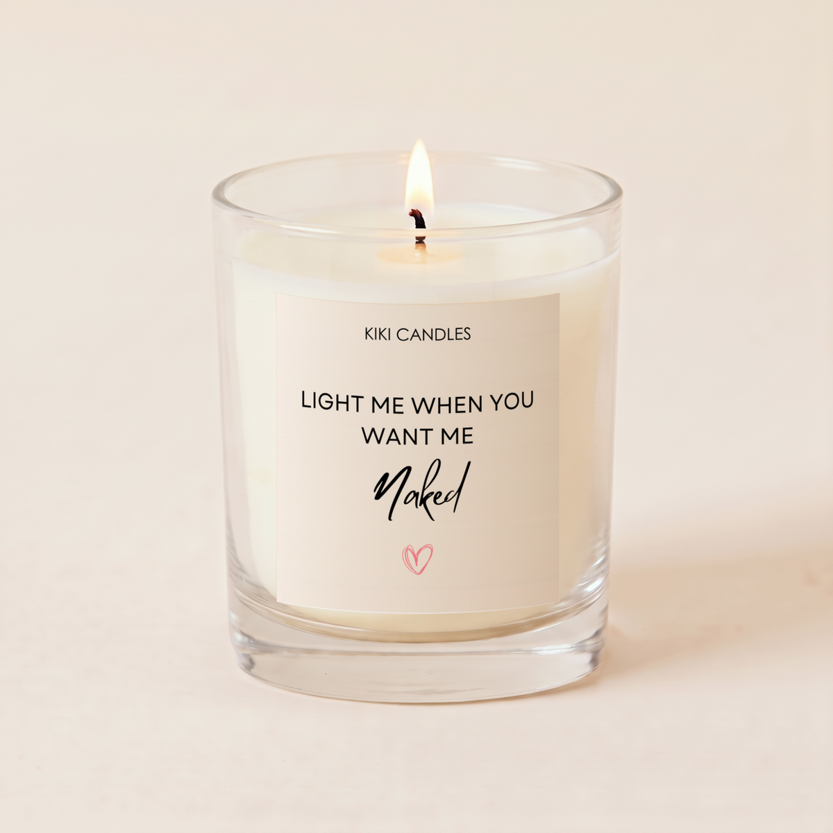 Light Me When You Want Me Naked Candle – Rude Couples Gift — Clear Jar 20cl