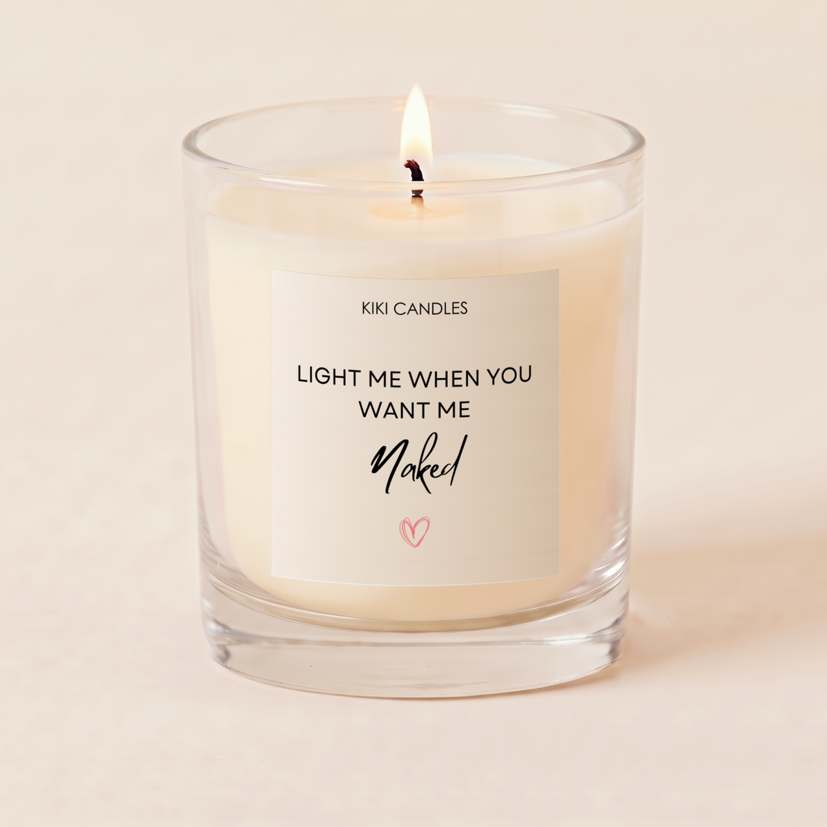Light Me When You Want Me Naked Candle – Rude Couples Gift — Clear Jar 30cl