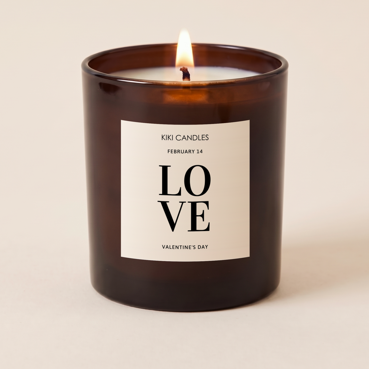 Personalised Love Candle – Valentine's Day Gift for Couples — Amber Jar 30cl