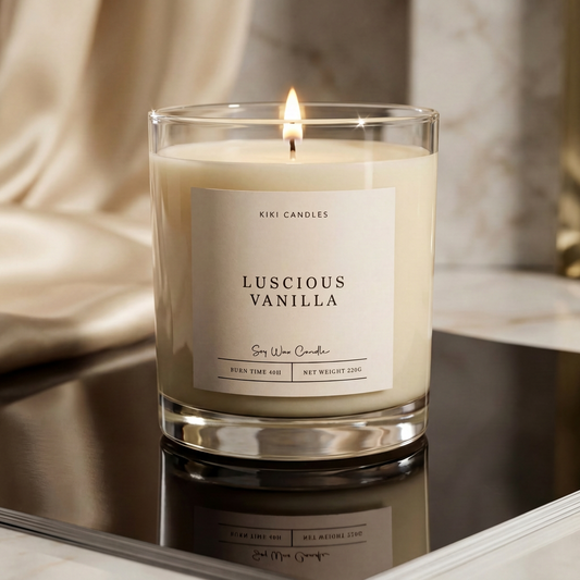Luscious Vanilla hand-poured soy candle — part of the Candle Duo Gift Set