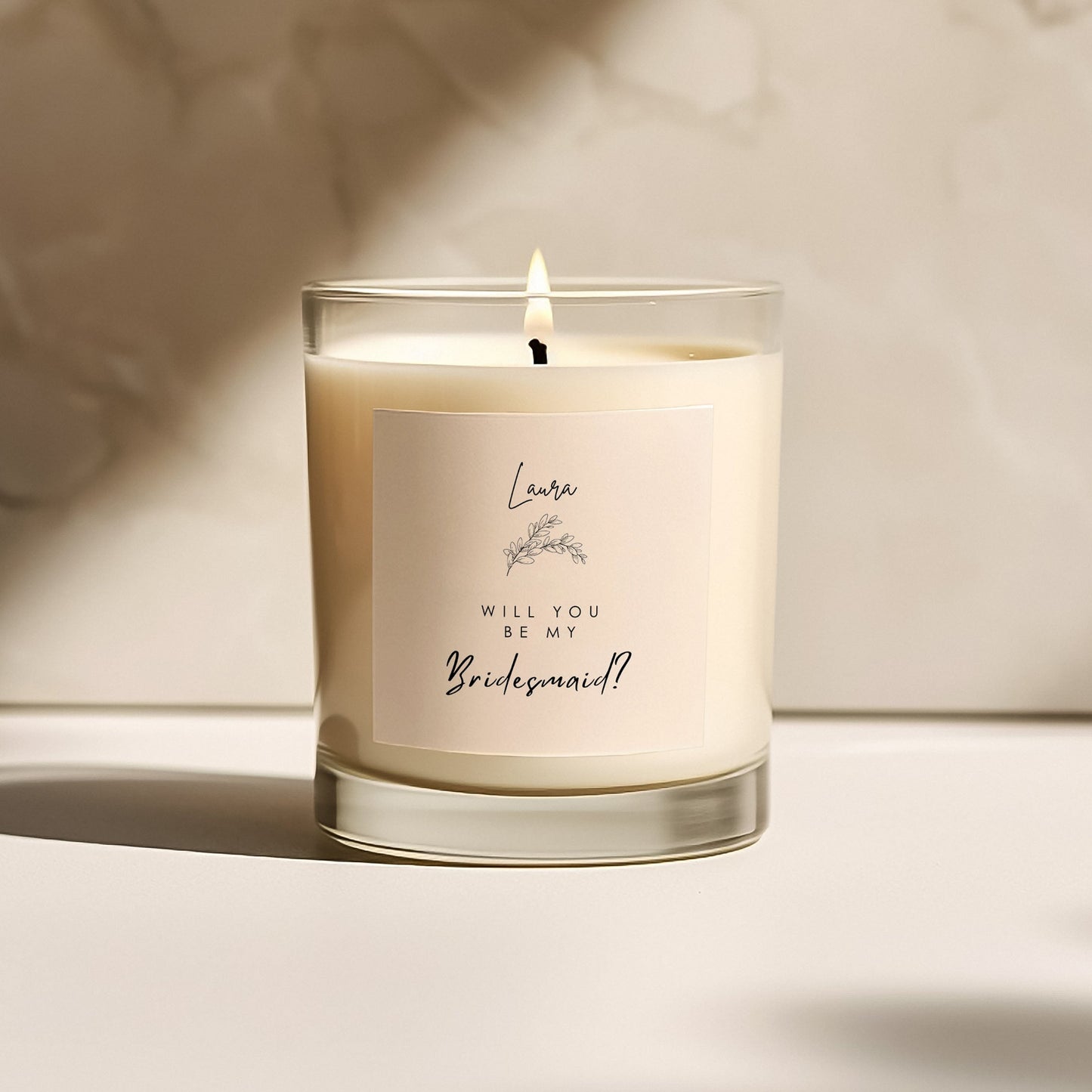 Personalised Will You Be My Bridesmaid Candle
