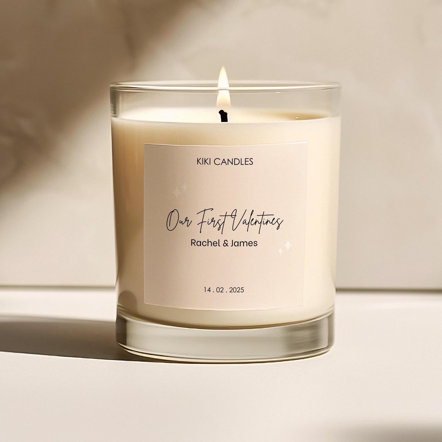 Valentines Day candle, Personalised Our first Valentines day Soy Wax Candle