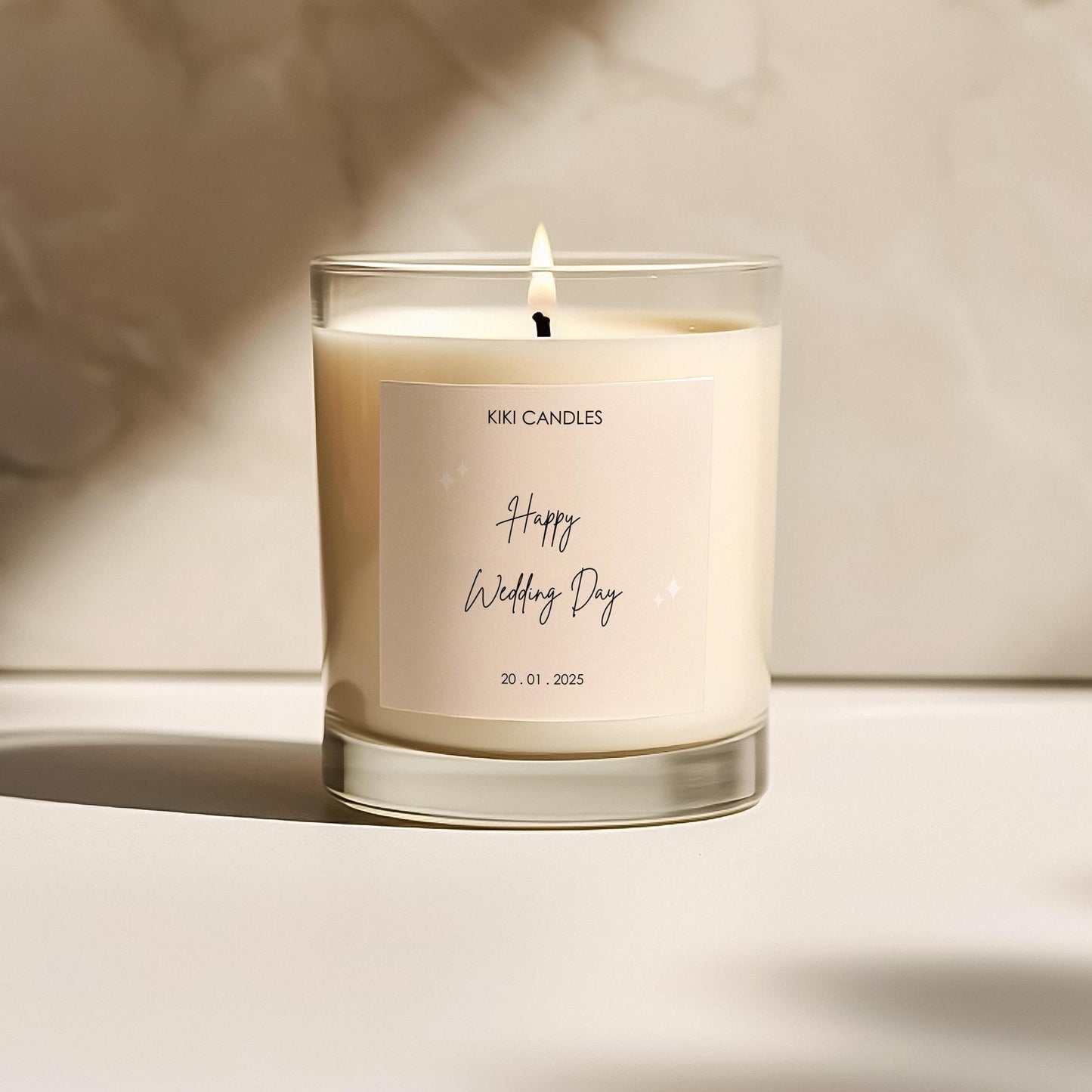 Personalised Wedding Day Gift Candle, Happy Wedding Day Soy Wax Candle