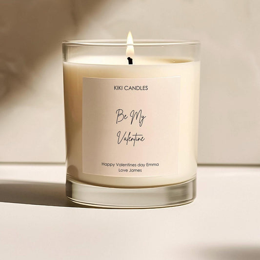 Be My Valentine Personalised candle gift, boyfriend girlfriend husband wife valentines present, couples valentines, Soy wax candle