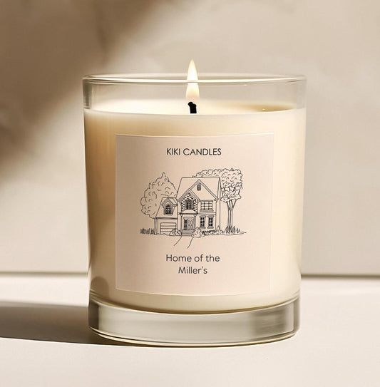 New Home Personalised Scented Candle Gift, Elegant Decor Gift for New and Existing Home, New Start with names Housewarming Present Couple