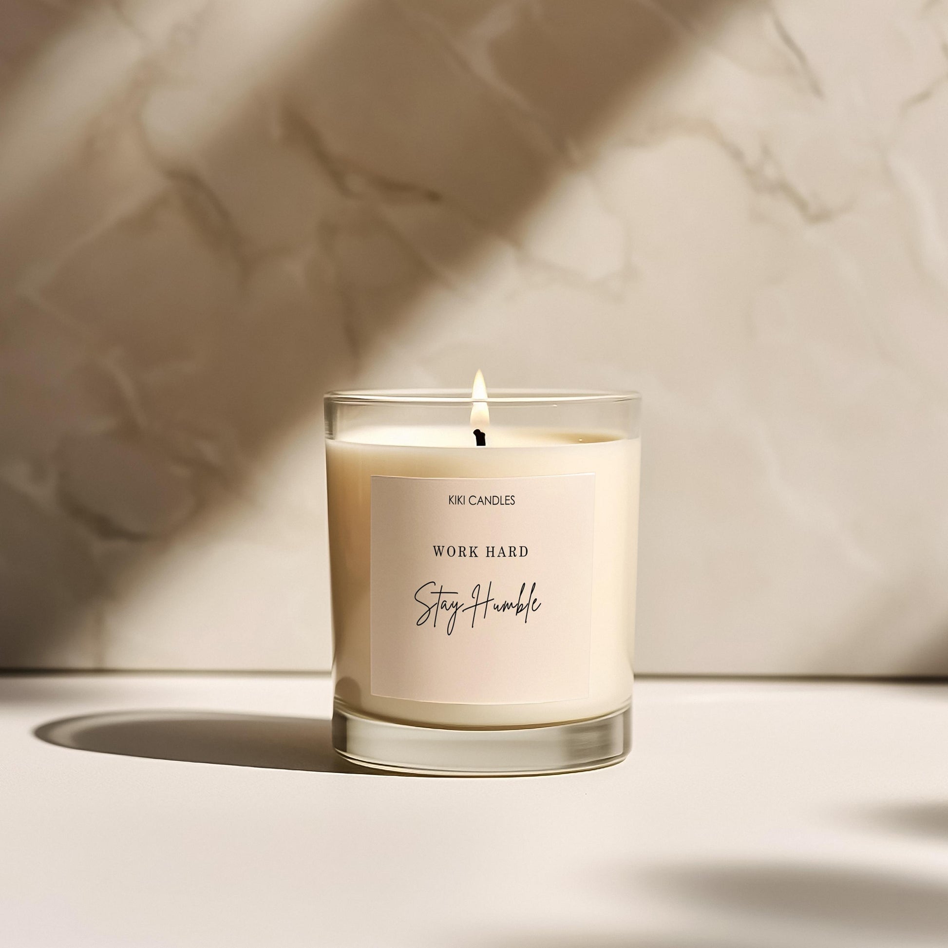 Work Hard Stay Humble Candle – Motivational Soy Wax Candle | Positive Quote Gift | Self Care Candle | Handmade in the UK | Office Decor
