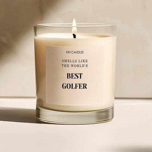 Smells like The worlds best Golfer candle gift , Funny scented soy wax candle gift for Dad, Father's Day Birthday first gift for Dad, him