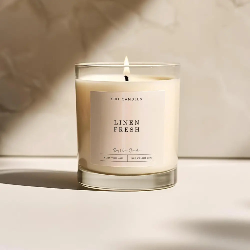 Linen Fresh Scented Soy Wax Candle