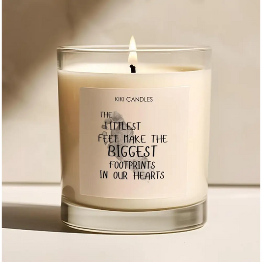Littlest Feet baby shower candle