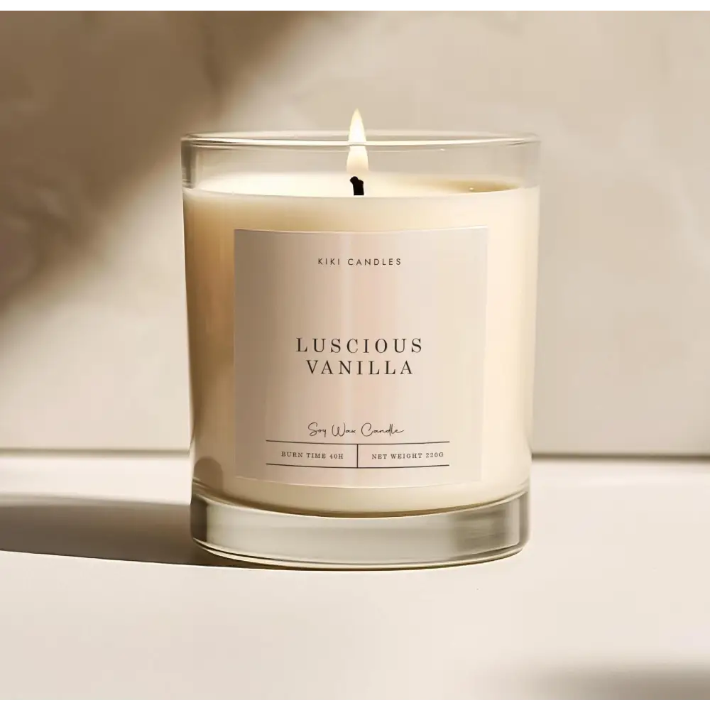 Luscious Vanilla Scented Soy Wax Candle