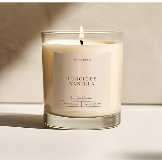 Luscious Vanilla Scented Soy Wax Candle