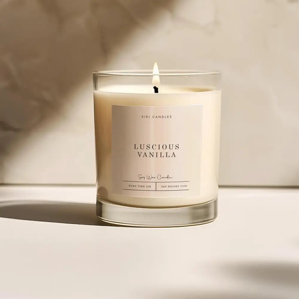 Luscious Vanilla Scented Soy Wax Candle